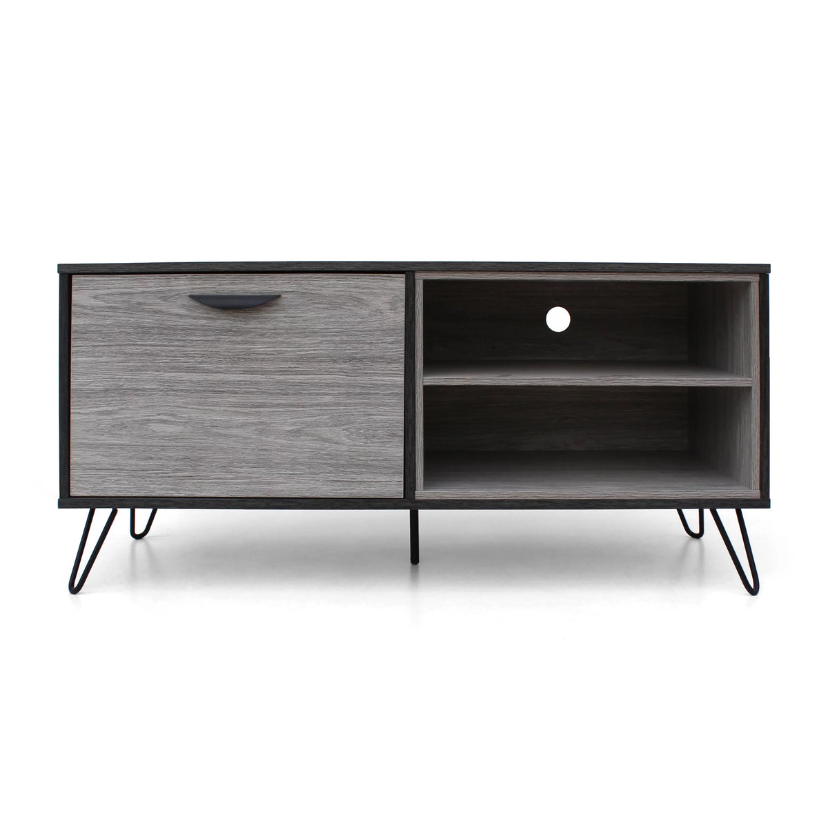 Grey Oak Two Toned Faux Wood TV Stand C352