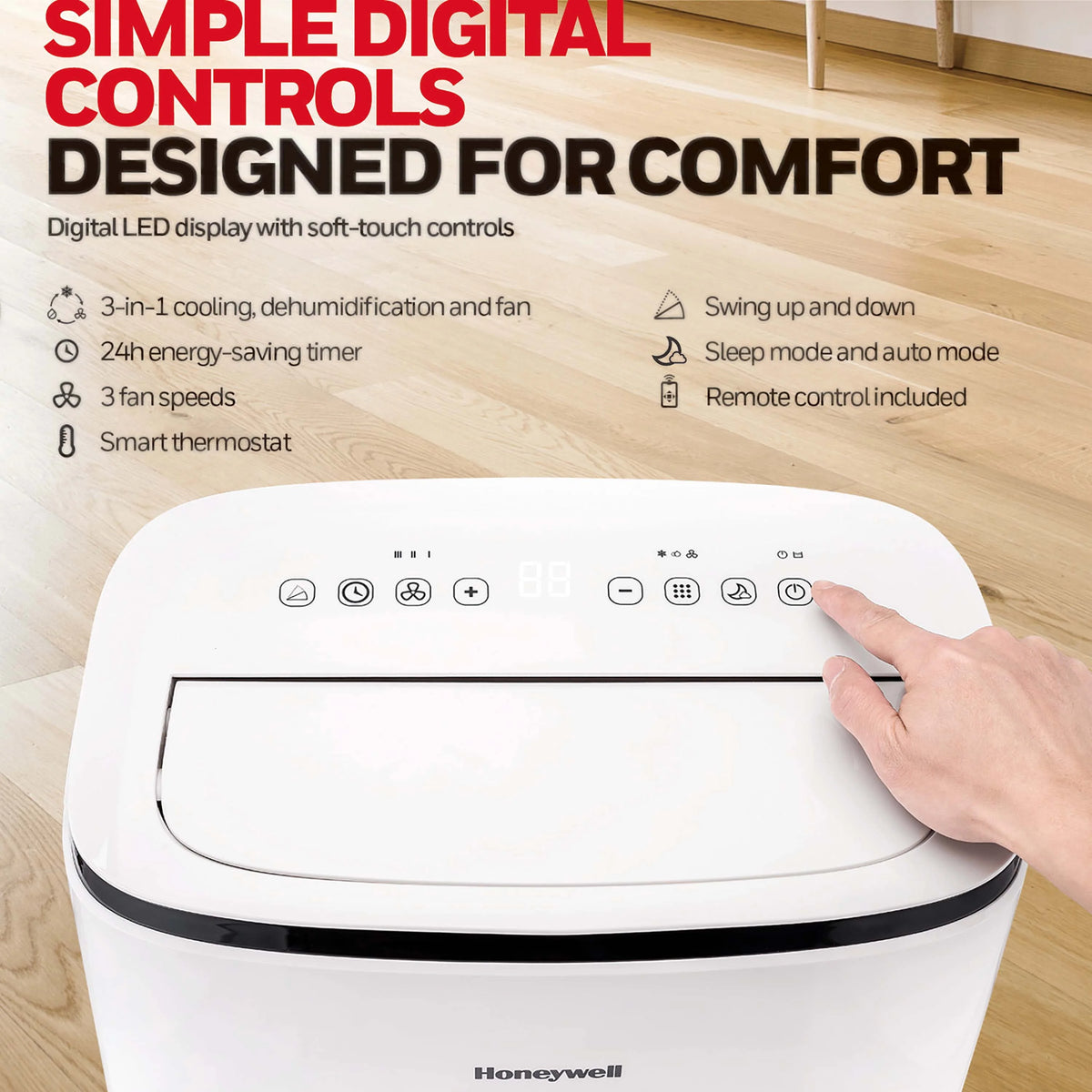 7,100 BTU Portable Air Conditioner with Dehumidifier & Fan S6734