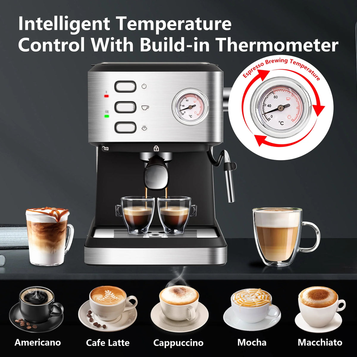 20 Bar Espresso Machine with Milk Frother F609