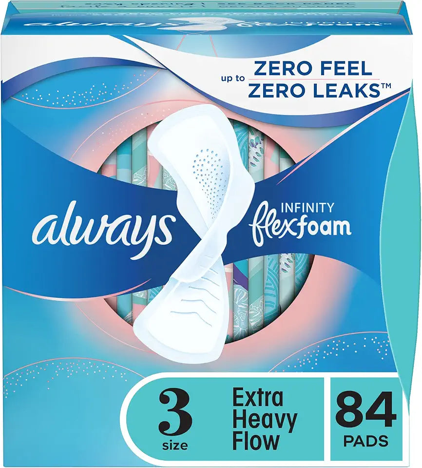 Unscented Feminine Pads with Wings, 84 Count I6674