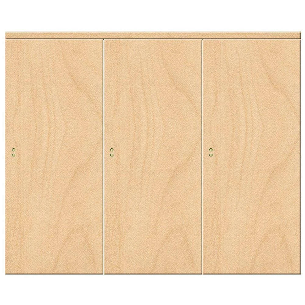Smooth Flush Stain Grade Maple Solid Core MDF Interior Closet Sliding Door with Matching Trim Q901711