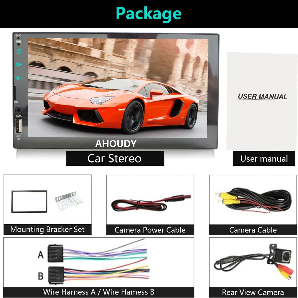 7 Inch Double Din Touchscreen Car Stereo with Bluetooth S574