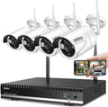 Wireless Security Camera System with 8CH NVR 4Pcs 1080P Night Vision Motion Detection Waterproof Z41223