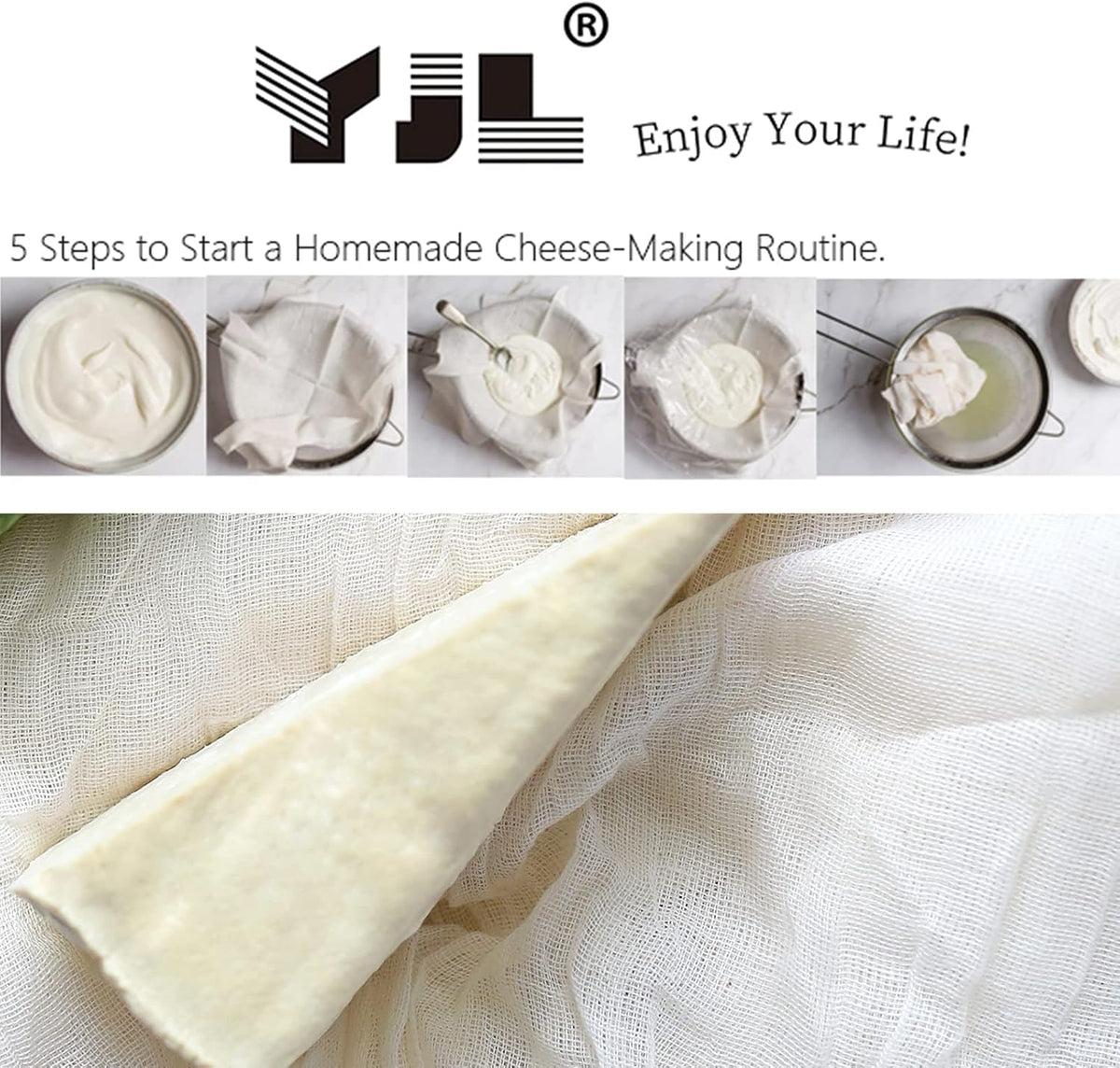 100% Cotton Unbleached Fine Cheesecloth, 54 Sq Feet, Pack of 2 P1346