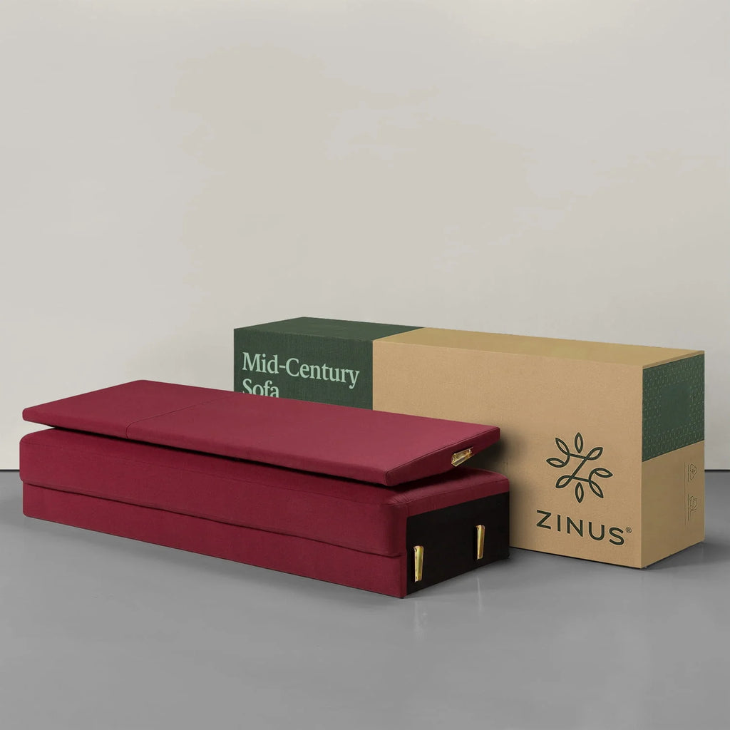 Ruby Red Fabric Sofa Couch P57909