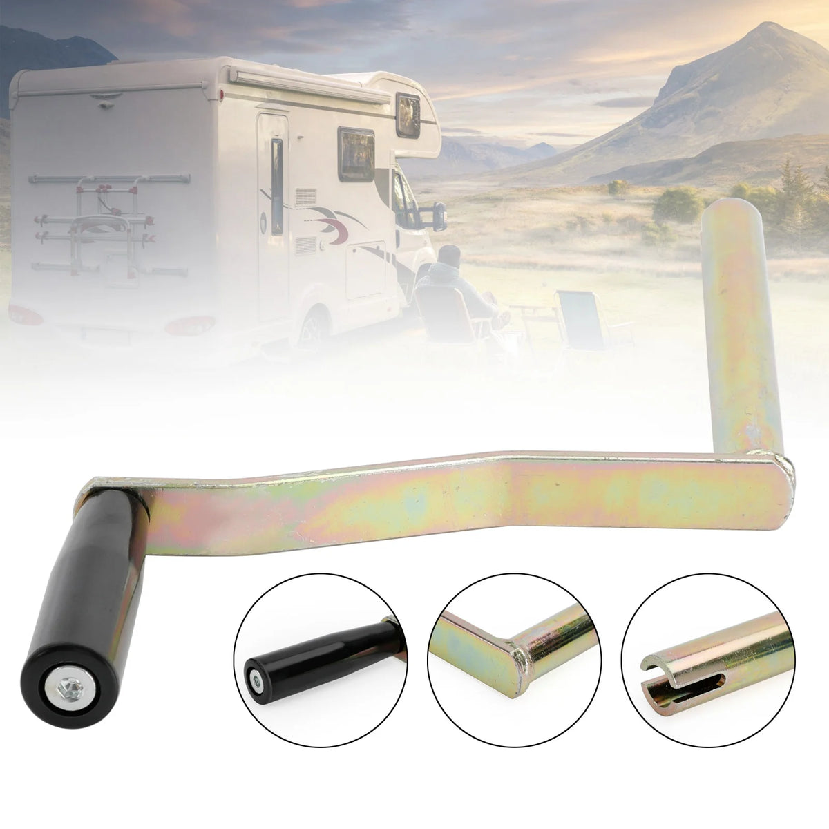 Round Mouth Crank Handle for RV Camper Tent L608012
