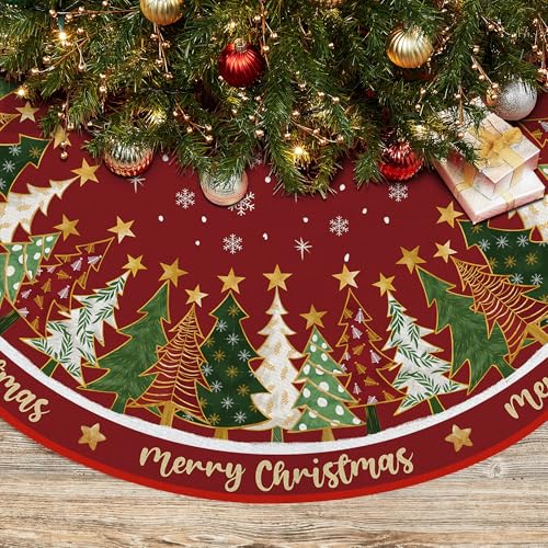 Red 36 Inches Christmas Tree Skirt U864032