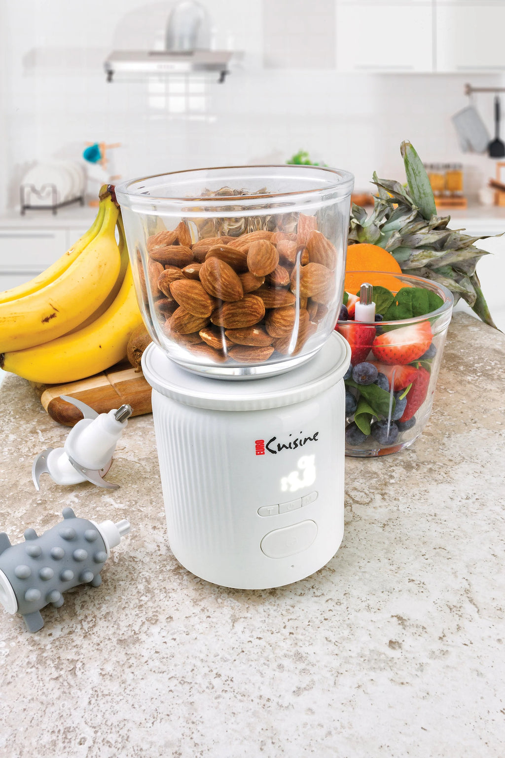 Cordless Rechargeable Chopper With Scale And Two Glass Bowls And 2 Blades H850088