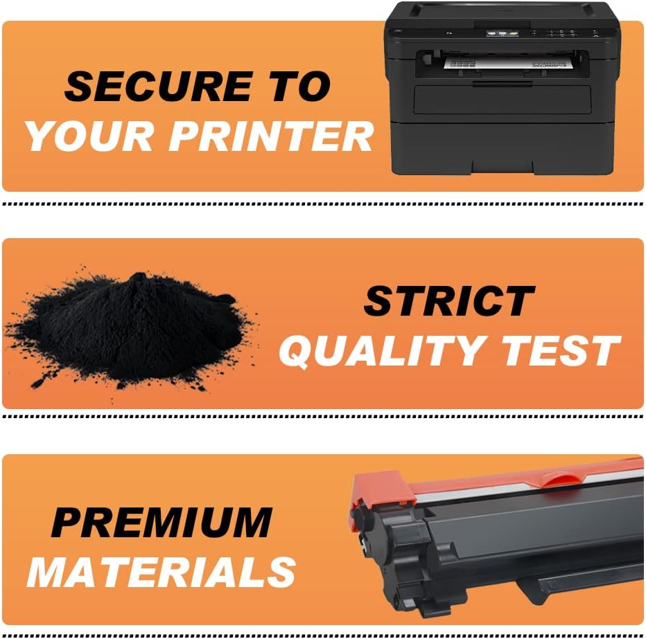 Compatible TN-760 Toner Cartridge Replacement for Brother Printers (4Pack Design V5) Pack of 2 P802913