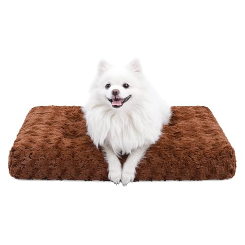 Washable Plush Dog Crate Bed, 35" x 23", Gray J7727