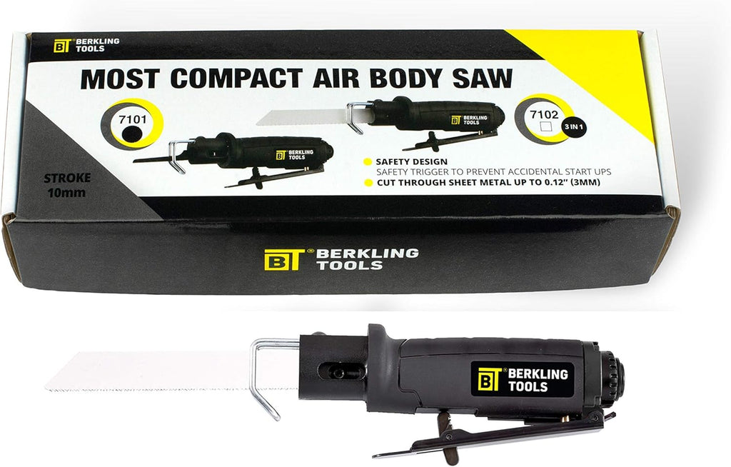 Compact Low Vibration Air Saw with 8 pcs Blade Kit Pneumatic Reciprocating Body Saw W882