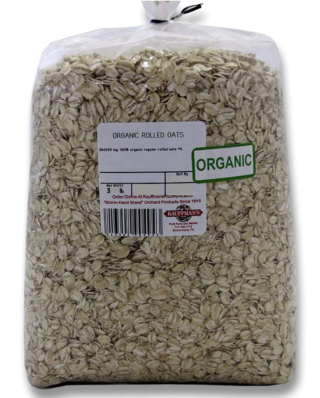Bulk Organic Regular Rolled Oats, 3 Lb. O34862
