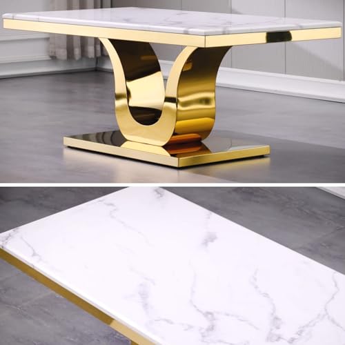 White Silver Rectangle 48" Coffee Table R386308