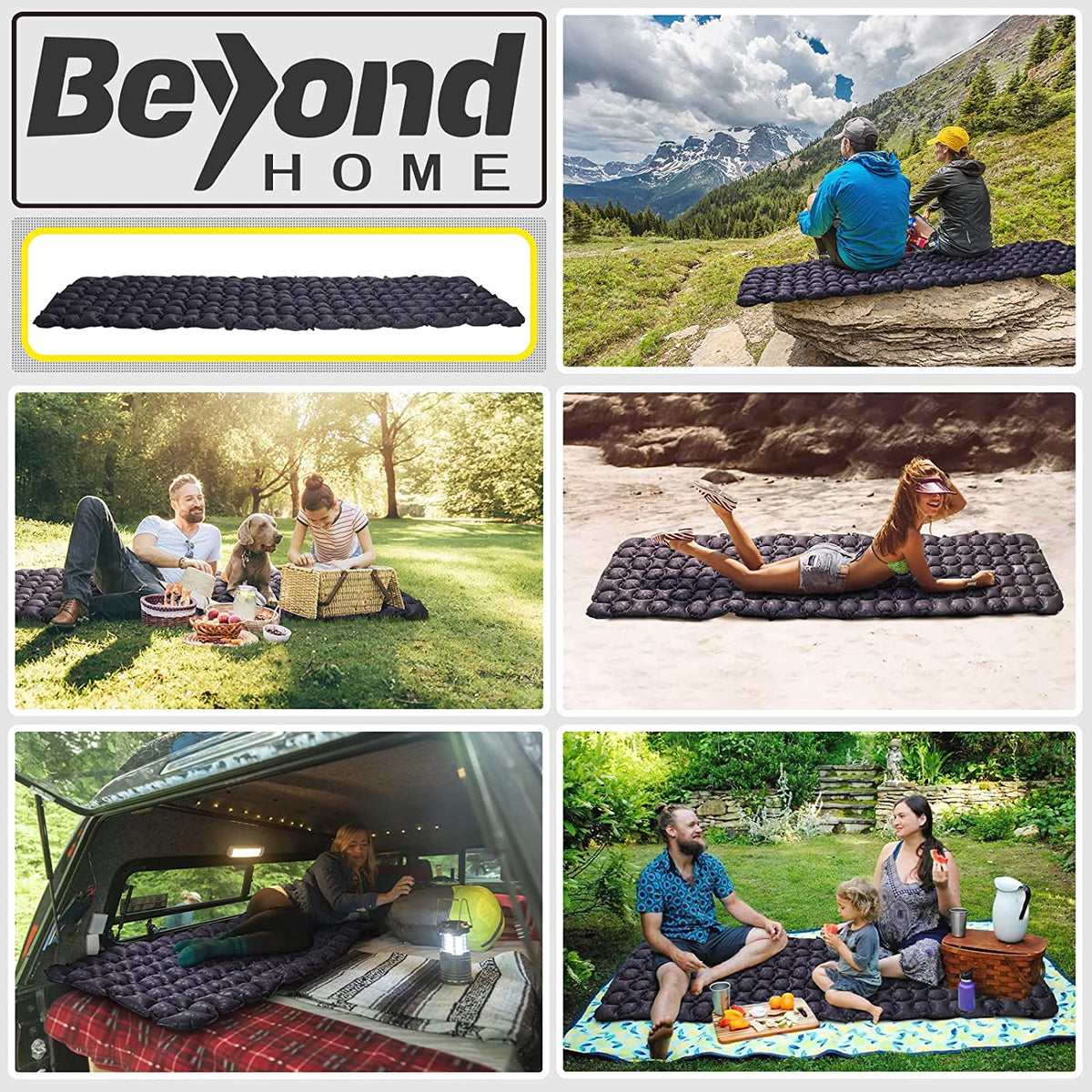 Navy Blue One Person Camping Mattress Z191609