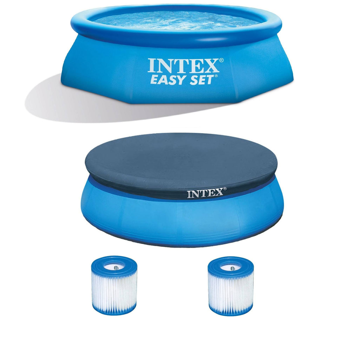 8 ft Pool with Filter Pump and Pool Cover E318448