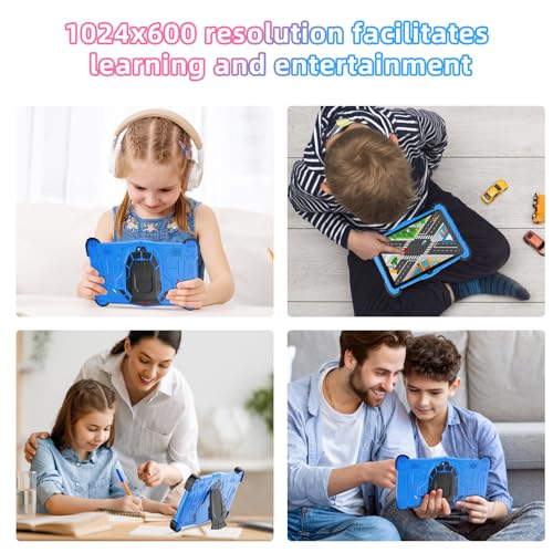 7 Inch Android 14 Kids Tablet, Octa-Core, 10+64GB, WiFi 6, Bluetooth 5.0, Blue R95704