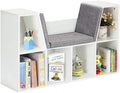 Kids Bookcase with Cushioned Reading Nook N49364