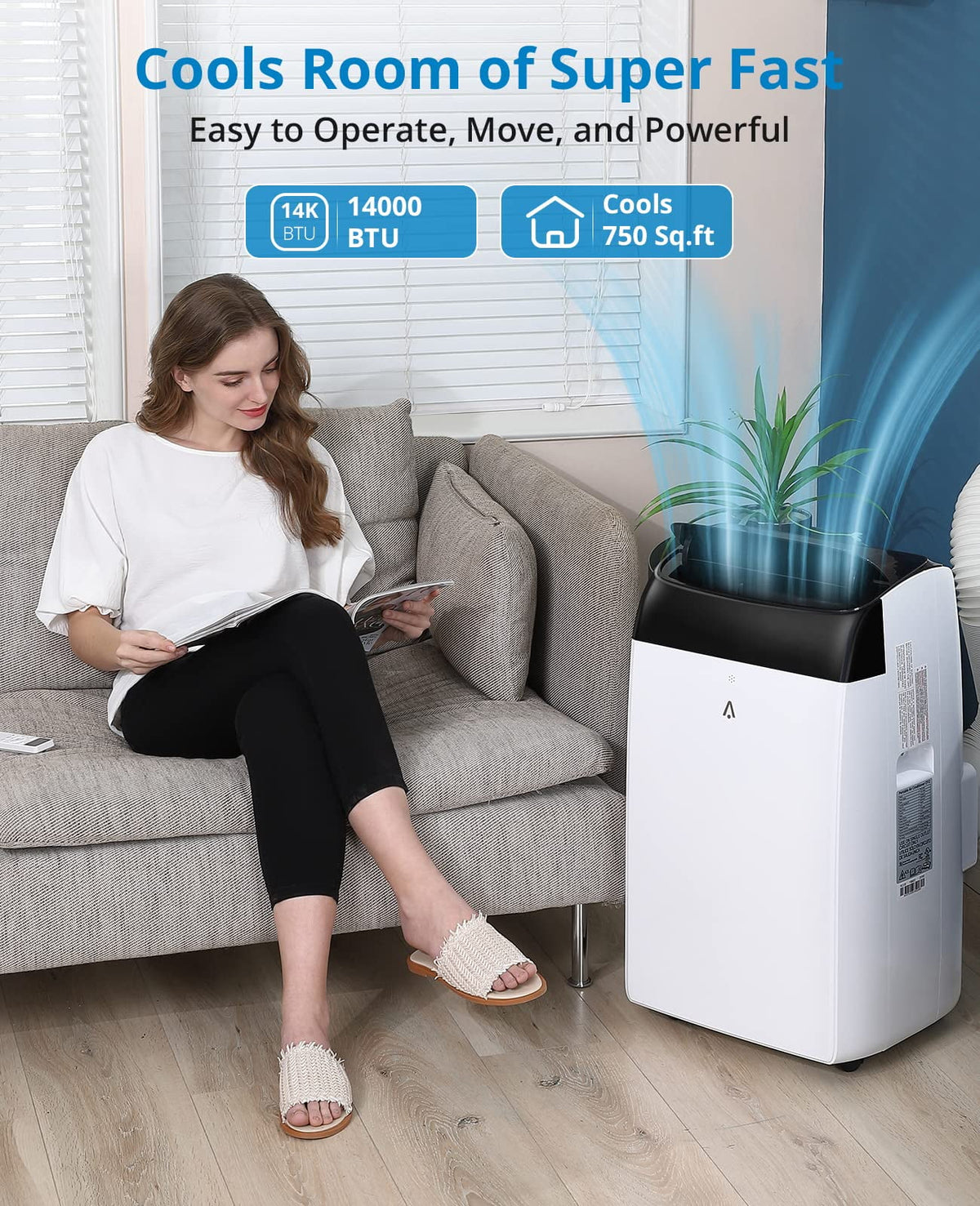 14000 BTU Portable Air Conditioner with Remote Control T401