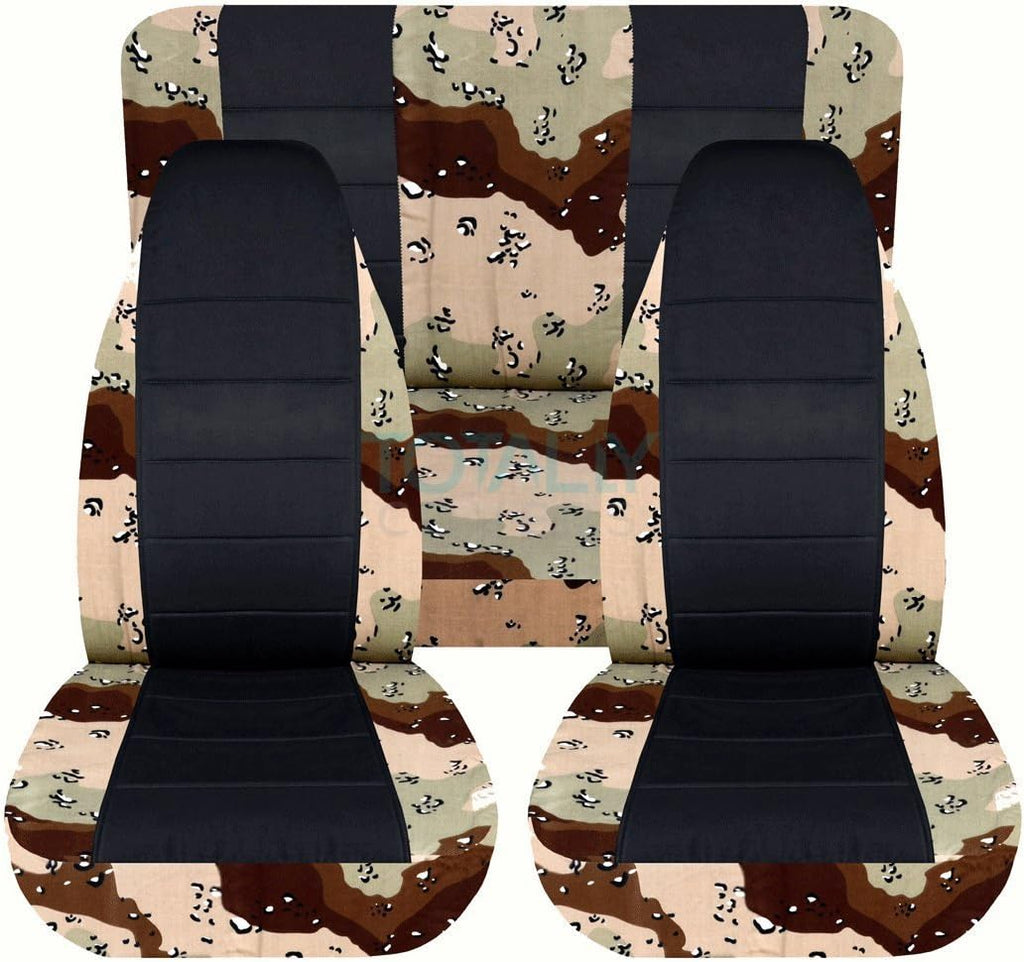 Camo & Black Seat Covers Full Set Front Rear 2-Door Z33889