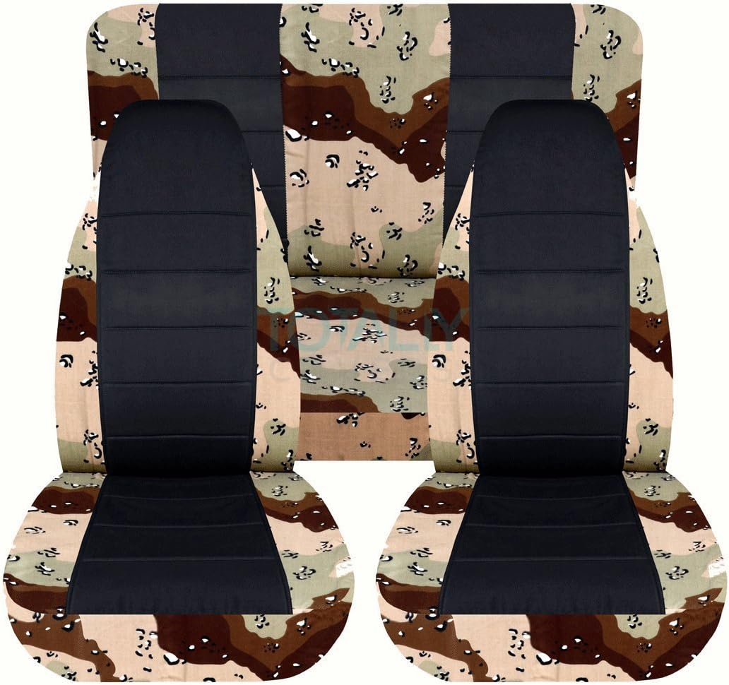 Camo & Black Seat Covers Full Set Front Rear 2-Door Z33889