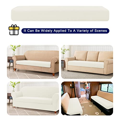 Ivory Stretch Couch Cover Set 1 Piece Sofa Slipcover with Cushion Cover for 2 Cushion Loveseat U35431