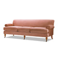 Peach Orange Hardwood Sofa with Metal Casters R104257