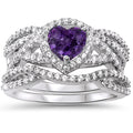 Purple Heart Sterling Silver Ring Guard Wrap Set Size 5 K476399