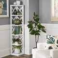 White 5-Shelf Corner Bookcase S2790