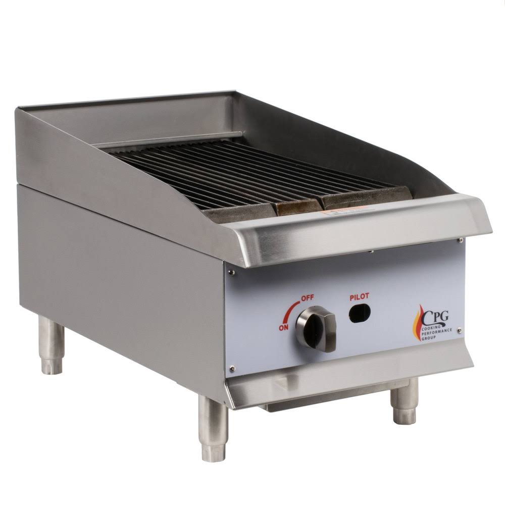 15x22 Natural Gas Countertop Lava Briquette Charbroiler P6376