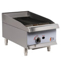 15x22 Natural Gas Countertop Lava Briquette Charbroiler P6376
