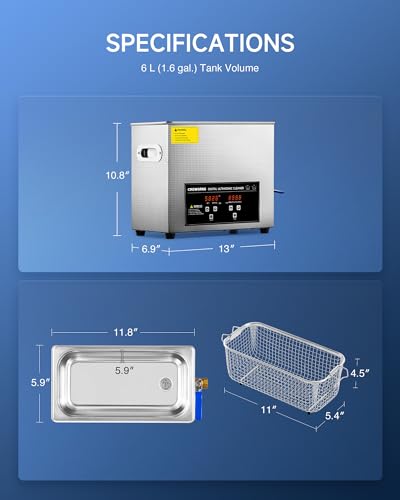 10L Digital Ultrasonic Cleaning Machine with Heater & Timer G468108