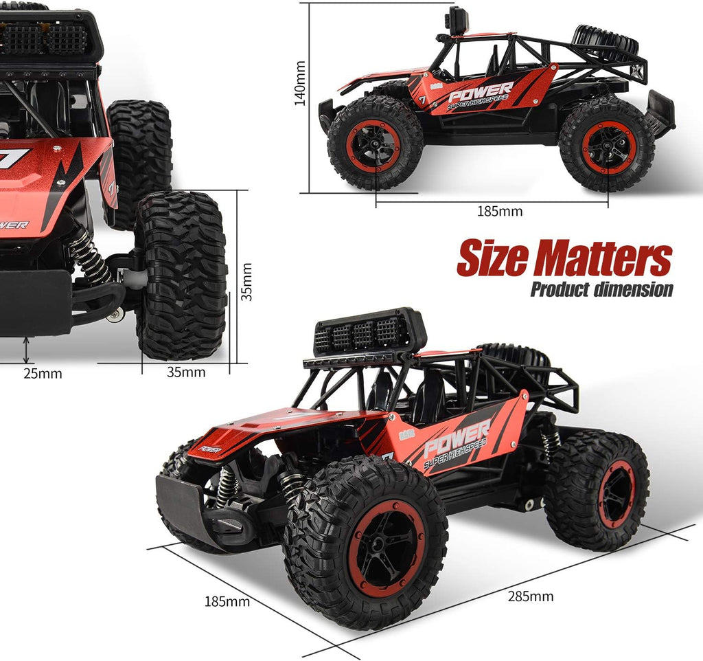 17 RC Cars 1:14 Scale Remote Control Car, 2WD High Speed 20 Km/h All Terrains Electric Toy Off Road RC Car Truck Crawler with Two Rechargeable Batteries N701