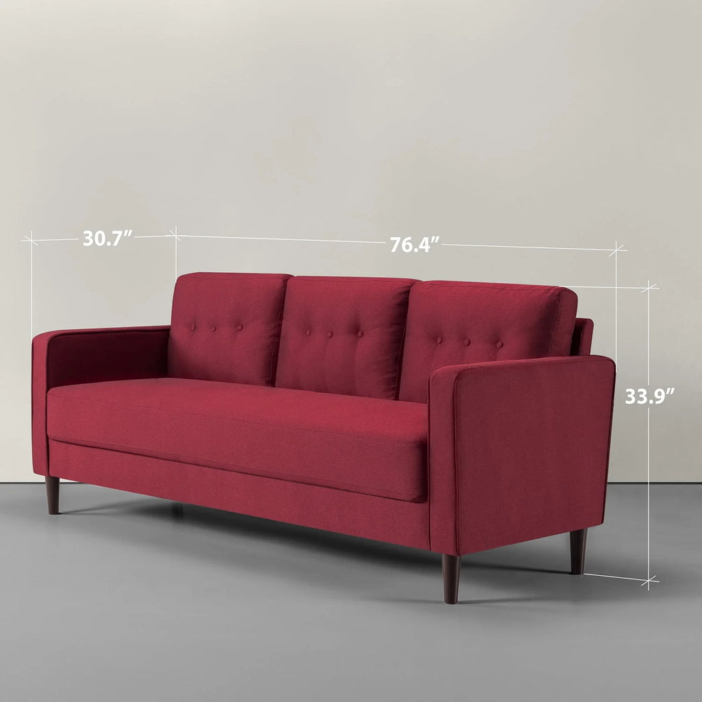 Ruby Red Fabric Sofa Couch P57909