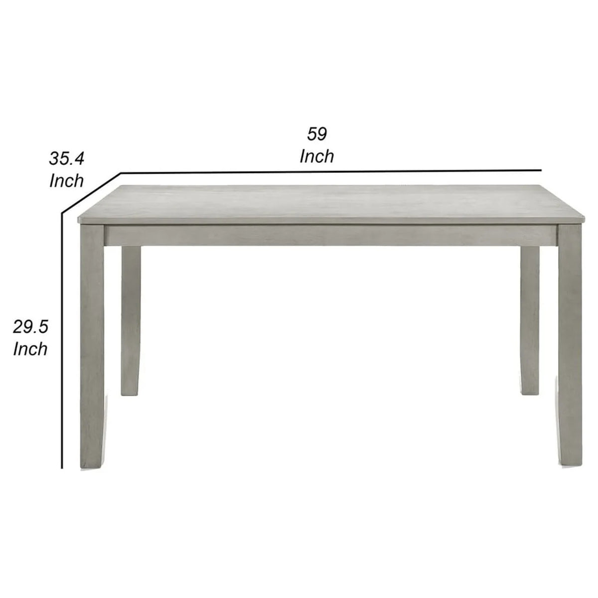 59 Inch Rectangular Wood Dining Table L798