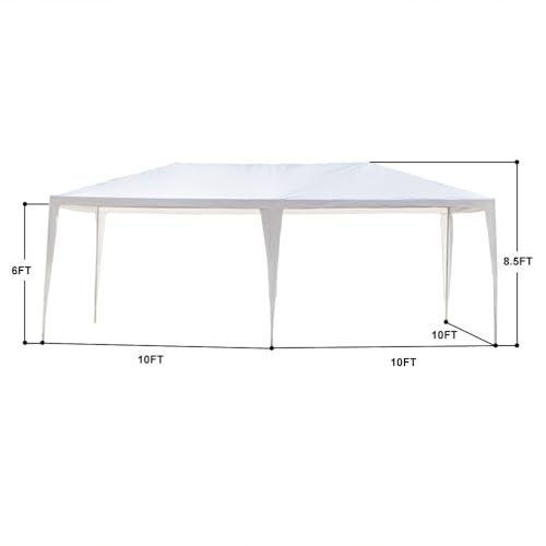 10x30 Waterproof White Canopy Tent with 8 Removable Sidewalls V6122