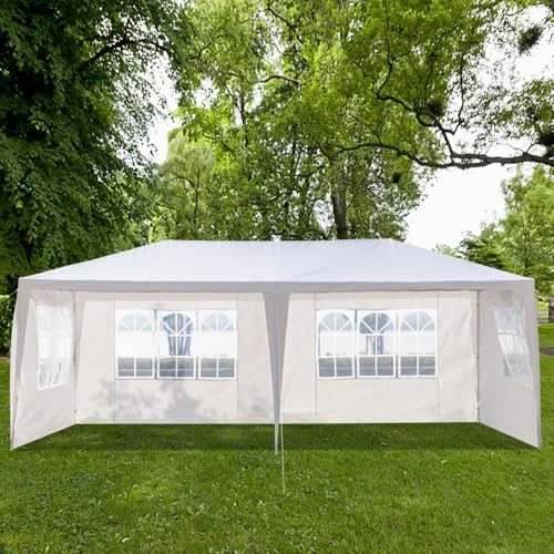 10x30 Waterproof White Canopy Tent with 8 Removable Sidewalls V6122
