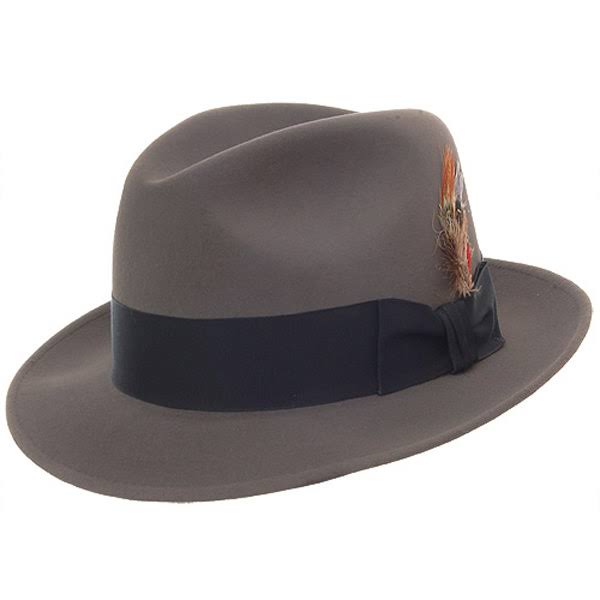 Caribou Fur Felt Fedora Hat Size 7 1/8 E124038
