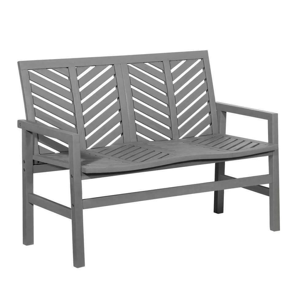 Grey Wash Acacia Wood Outdoor Loveseat F54182