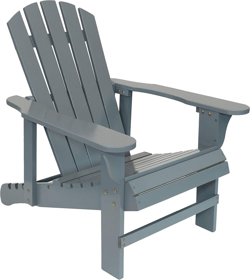 Red Fir Wood Adirondack Chair with Adjustable Backrest Y463349