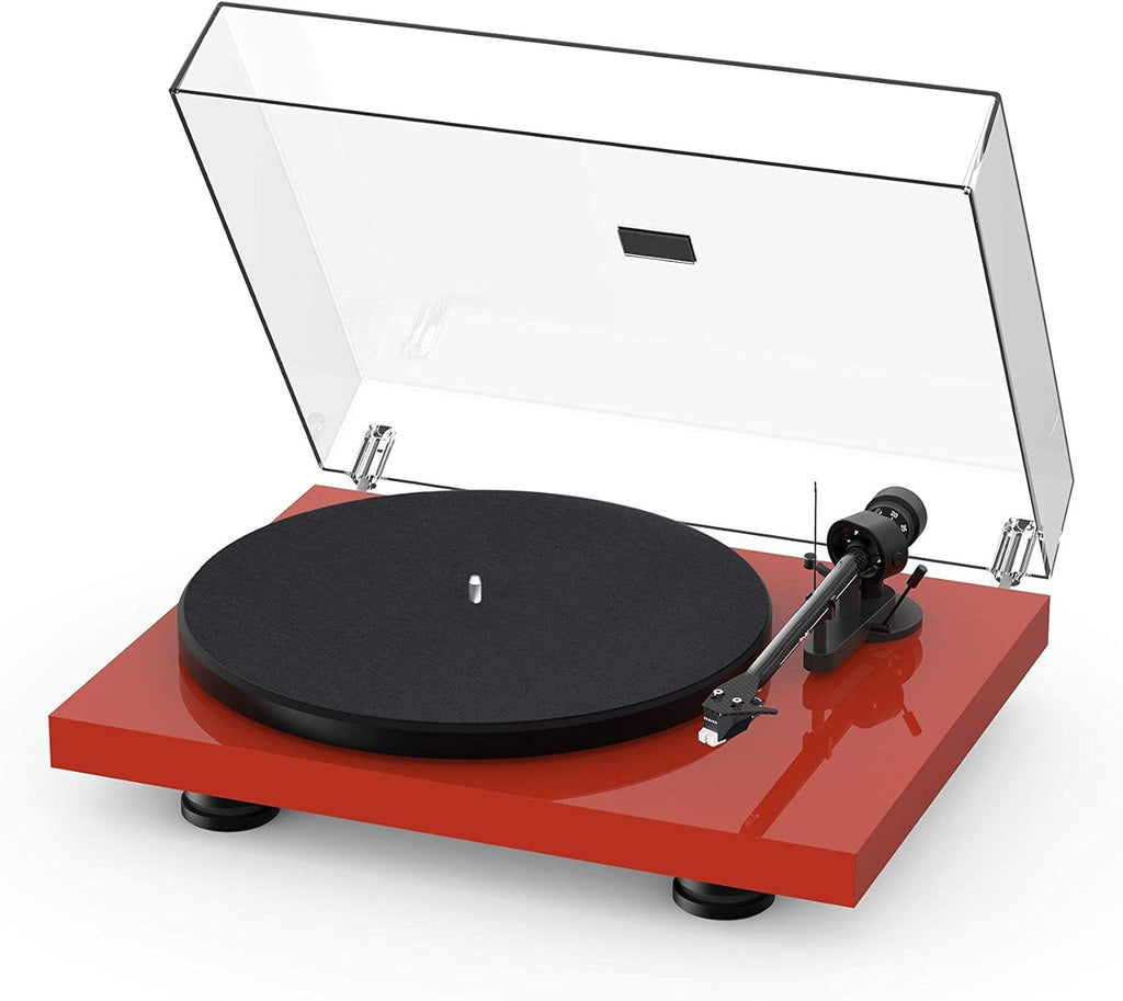High Gloss White Turntable with Carbon Fiber Tonearm T335