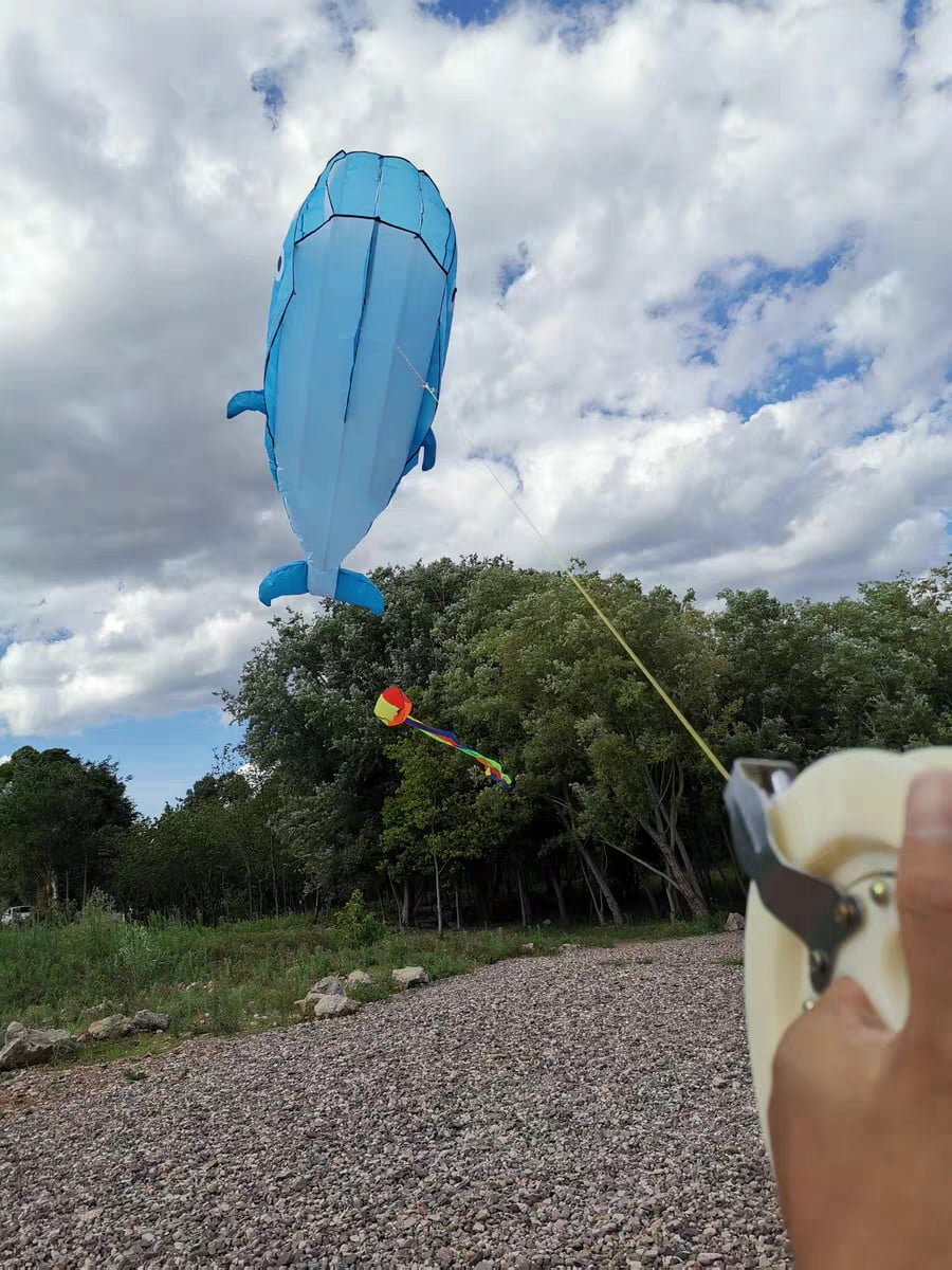 Blue Polyester 78inch Whale Dolphin Kite F8533