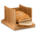 Foldable Bamboo Bread Slicer with Crumb Catcher Tray R373465