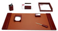 Mocha Leather 7-Piece Desk Set X769