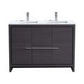 48 in. Double Sink Gray Oak Bathroom Vanity with White Quartz Counter-Top O347