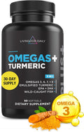 Omega 3 6 9 Plus Turmeric Curcumin Supplement 60 Softgels W84935