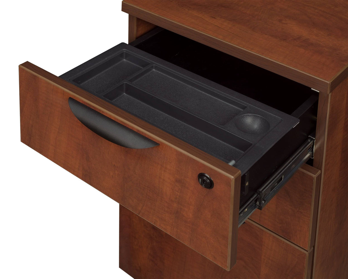 Cherry Single Pedestal U-Desk H443