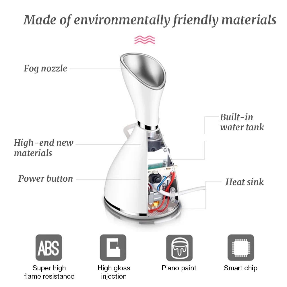 White Touch Switch Warm Cold Mist Facial Steamer F2261