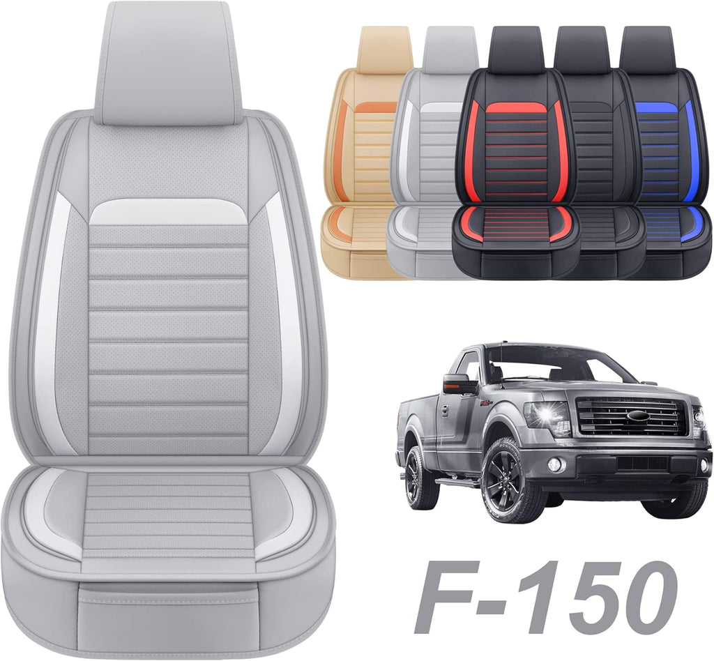 Gray Faux Leather Full Set Pickup Truck Seat Covers R8254