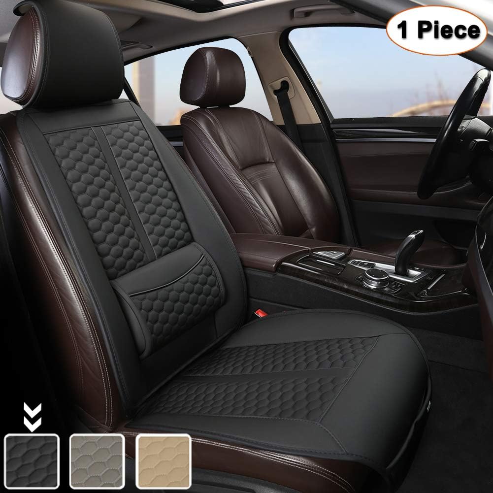 Black Car Seat Covers, 1 Pair with Lumbar Support N31199