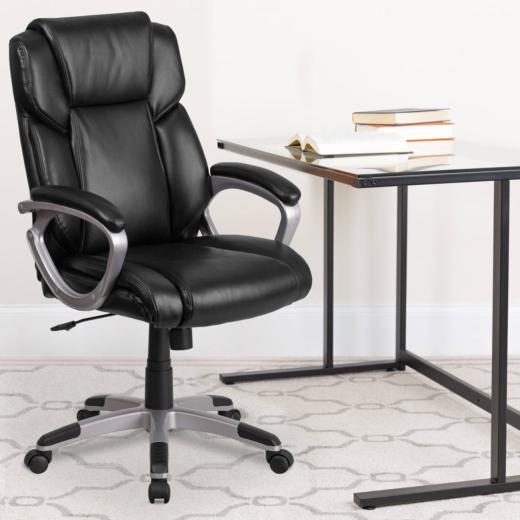 Black LeatherSoft Executive Swivel Office Chair R5921